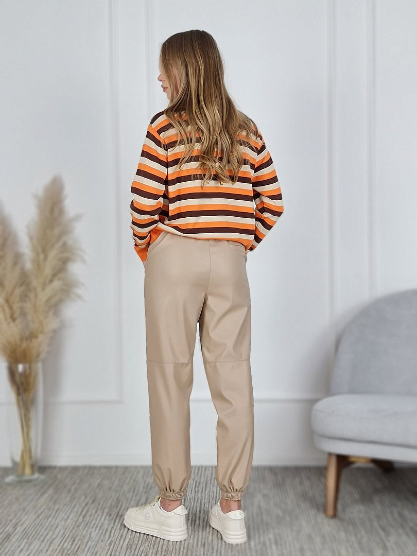 Брюки-джоггеры Imperial экокожа песочные, фотография №3