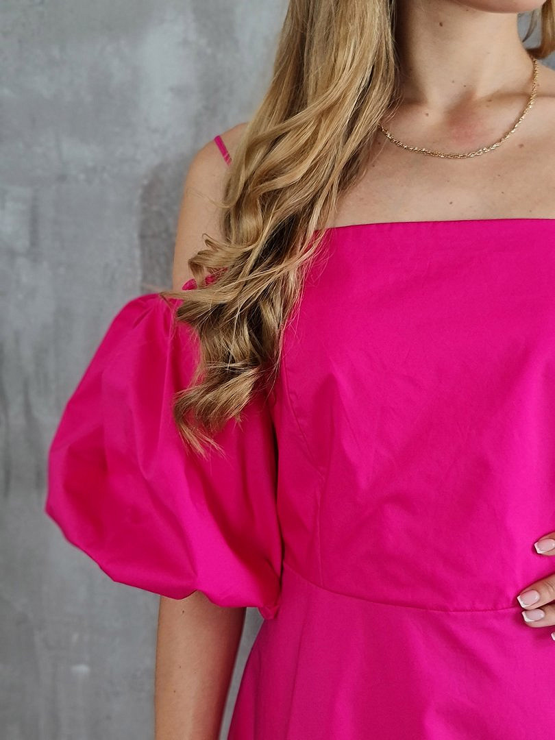 Платье CLOTHÉ с объёмными рукавами фуксия, фотография №5