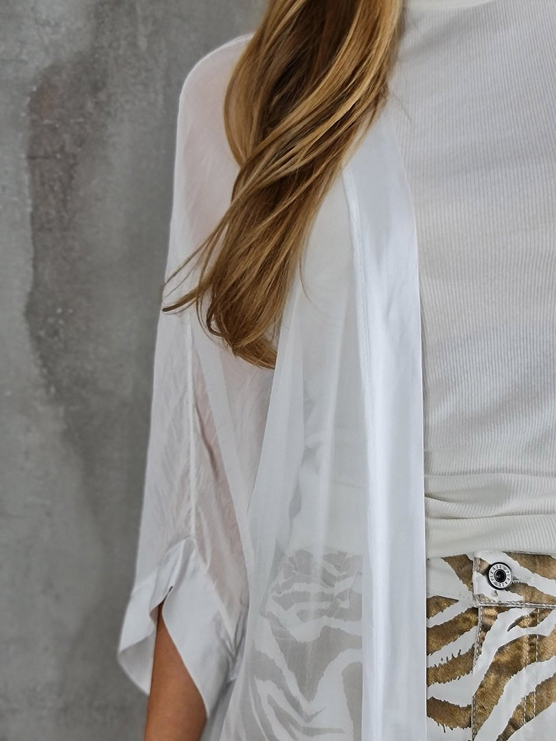 Накидка Pura Seta длинная шёлковая белая, фотография №3