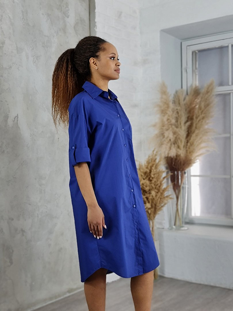 Платье-рубашка CLOTHÉ миди на пуговицах электрик , фотография №2