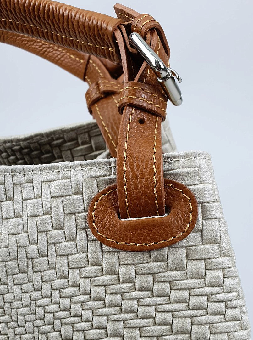 Сумка My Little Italy с имитацией плетения с молочная, фотография №4