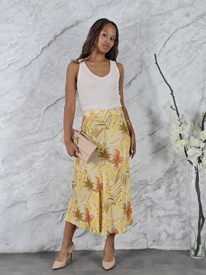 Юбка MIHO'S с цветочным принтом желтая, фотография №2