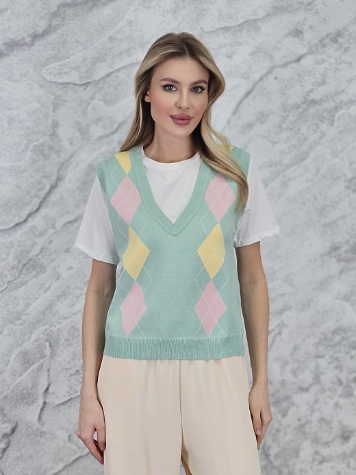 Футболка Lavysh с жилетом ментол