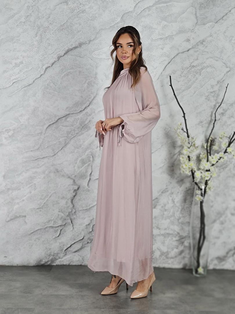 Платье CLOTHÉ свободное полупрозрачное пудра, фотография №2