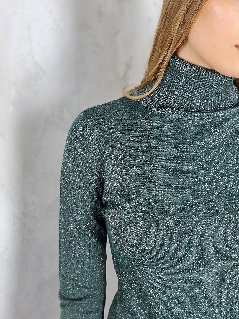 Водолазка Please с люрексом зелёная, фотография №3
