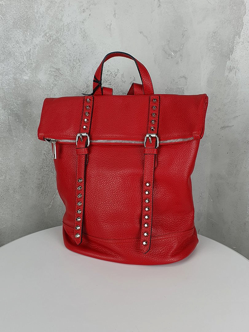 Рюкзак My Little Italy с заклёпками красный, фотография №1