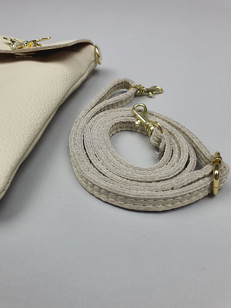 Клатч My Little Italy с золотой застёжкой "Мотылёк" светло-бежевый, фотография №2