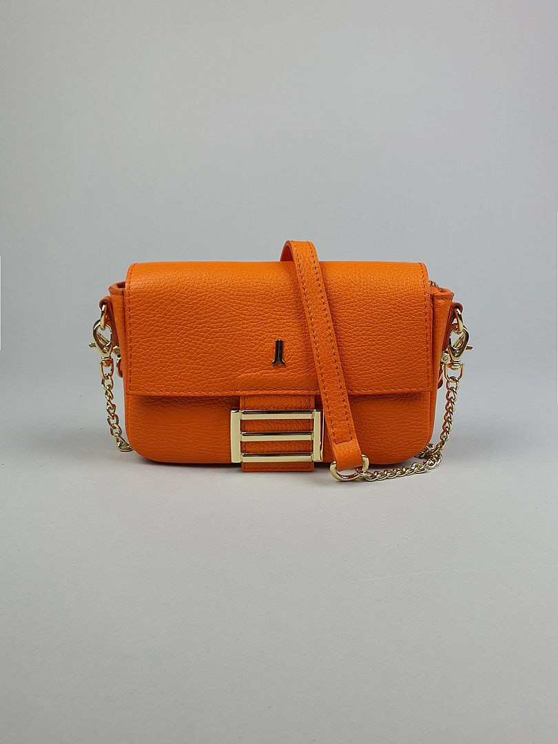 Сумка Joleen на золотой цепочке оранжевая, фотография №1