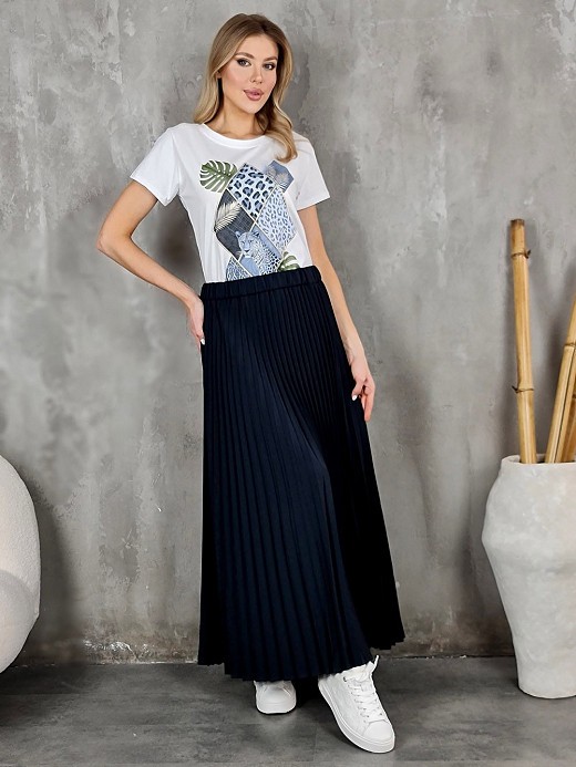 Юбка CLOTHÉ плиссе темно-синяя
