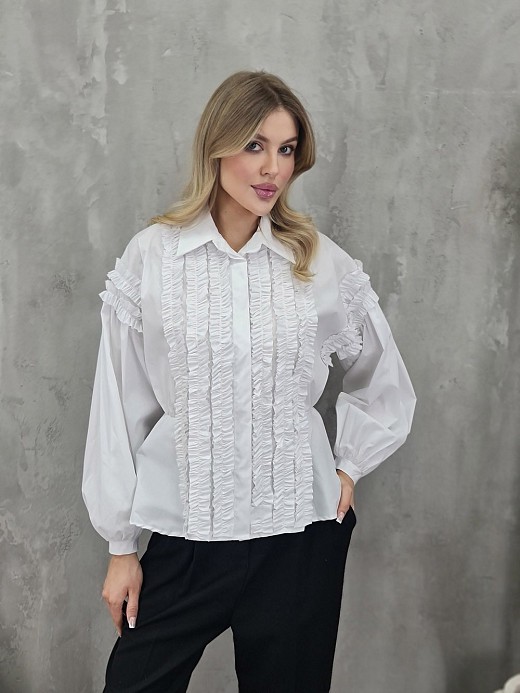 Рубашка Souvenir с рюшами белая