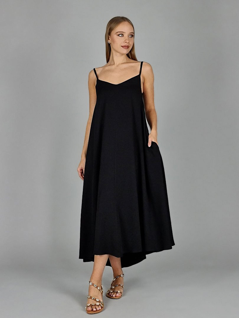 Платье Imperial длинное на лямках чёрное, фотография №2
