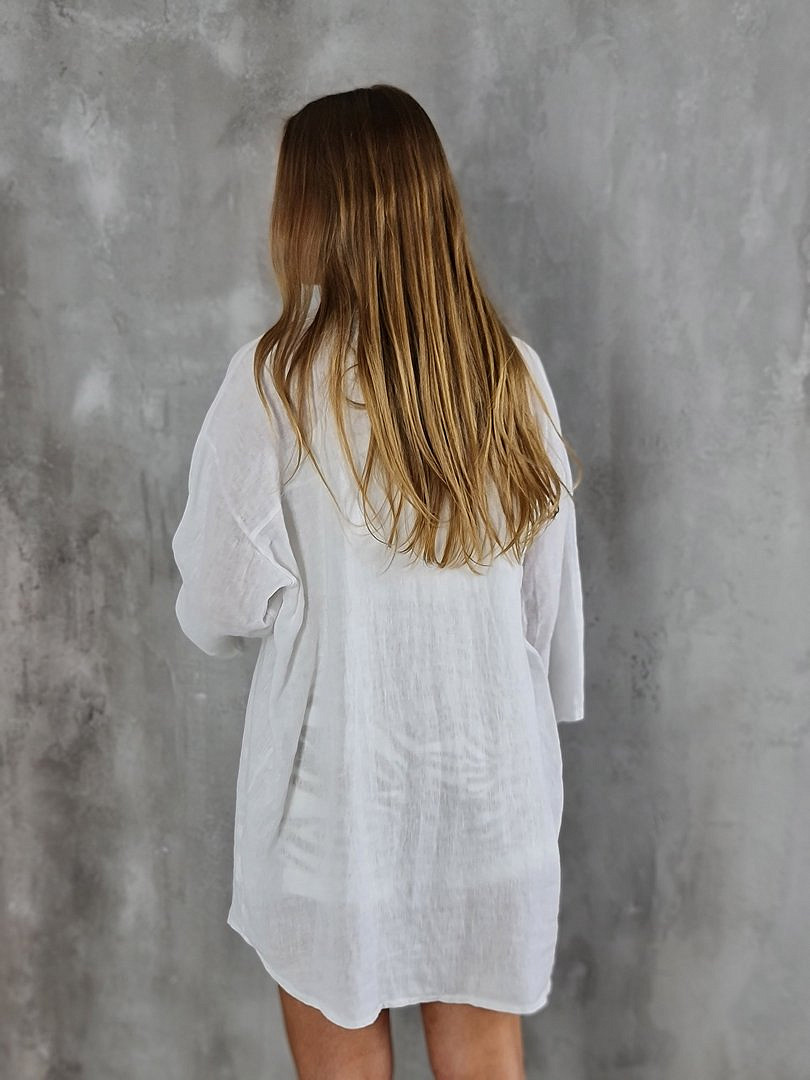 Рубашка MIHO'S льняная белая  , фотография №2