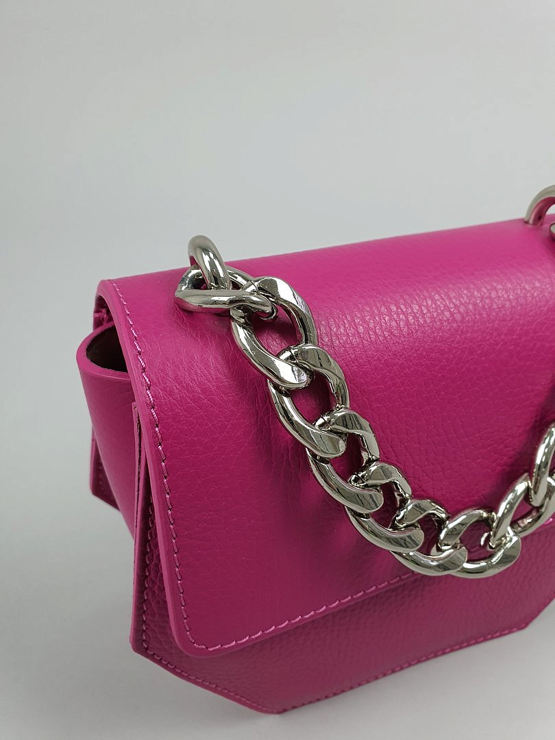 Сумка My Little Italy "шестиугольник" с цепью фуксия, фотография №4