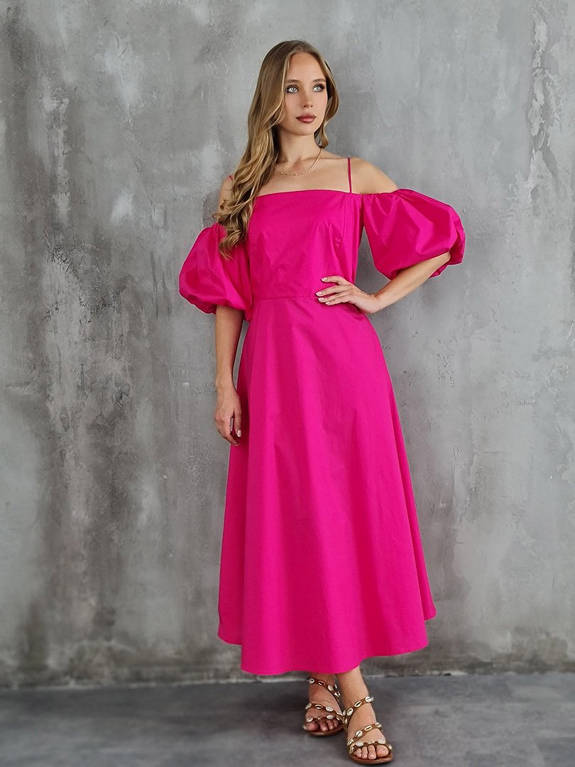 Платье CLOTHÉ с объёмными рукавами фуксия, фотография №1