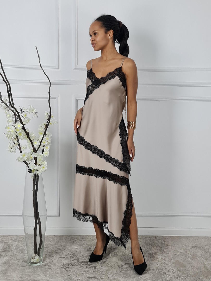 Топ Imperial с черным кружевом тауп, фотография №2