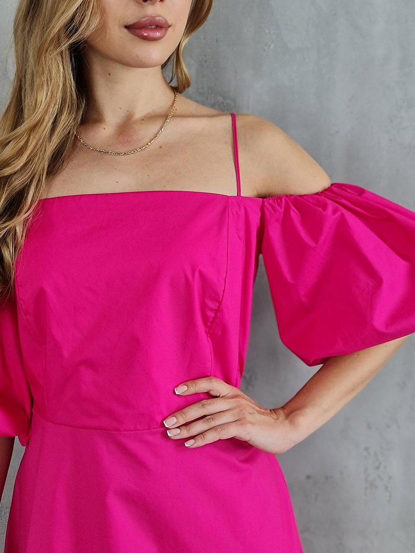 Платье CLOTHÉ с объёмными рукавами фуксия, фотография №4