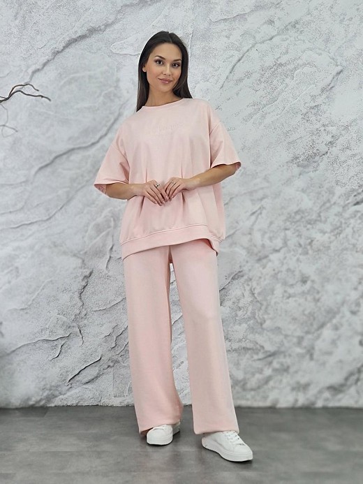 Костюм MOOIJ с блестками футболка и брюки пудра