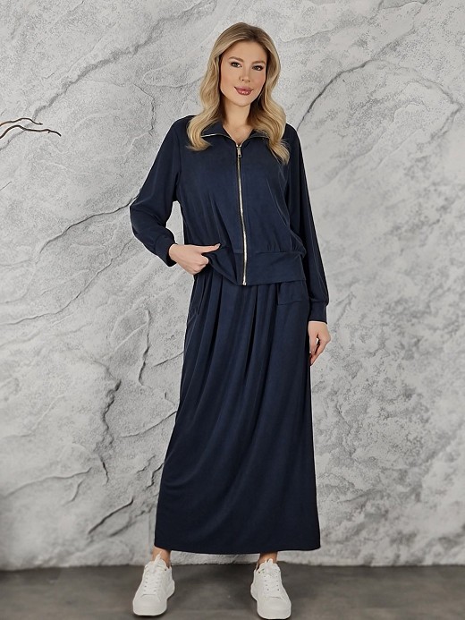 Юбка CLOTHÉ на резинке с кармашком синяя