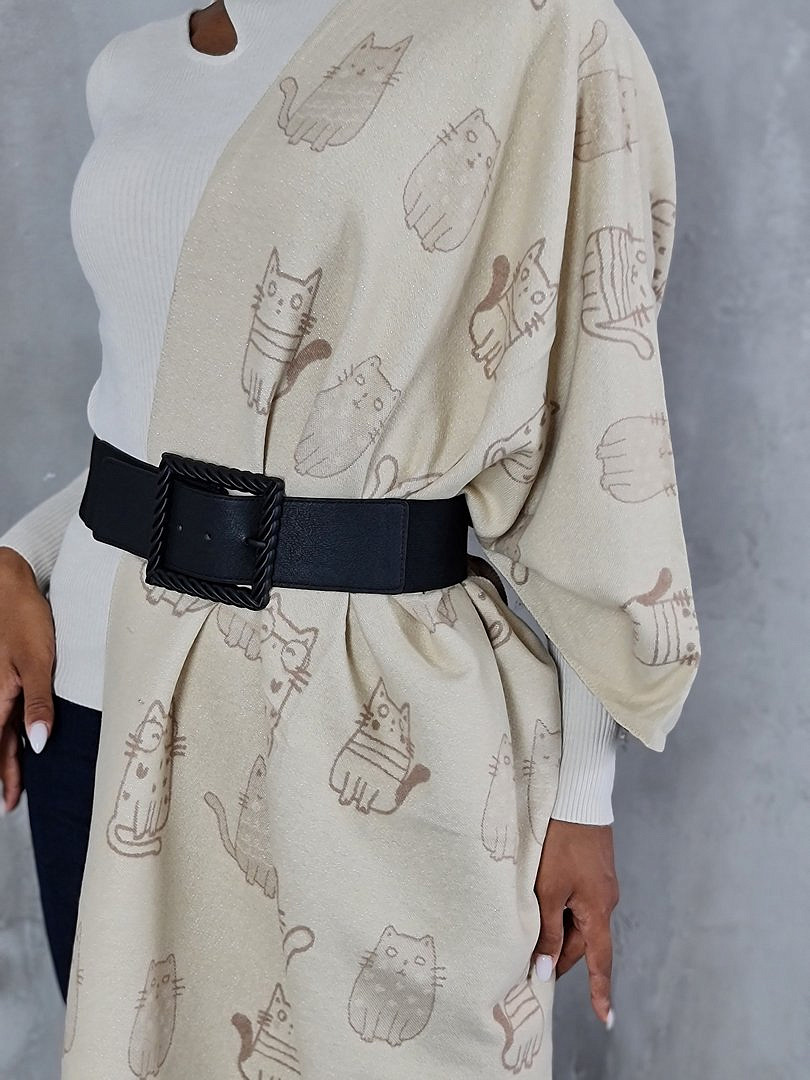 Ремень My Little Italy с квадратной пряжкой чёрный, фотография №1