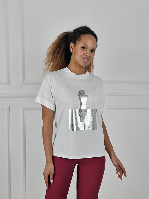 Футболка Imperial с принтом руки белая