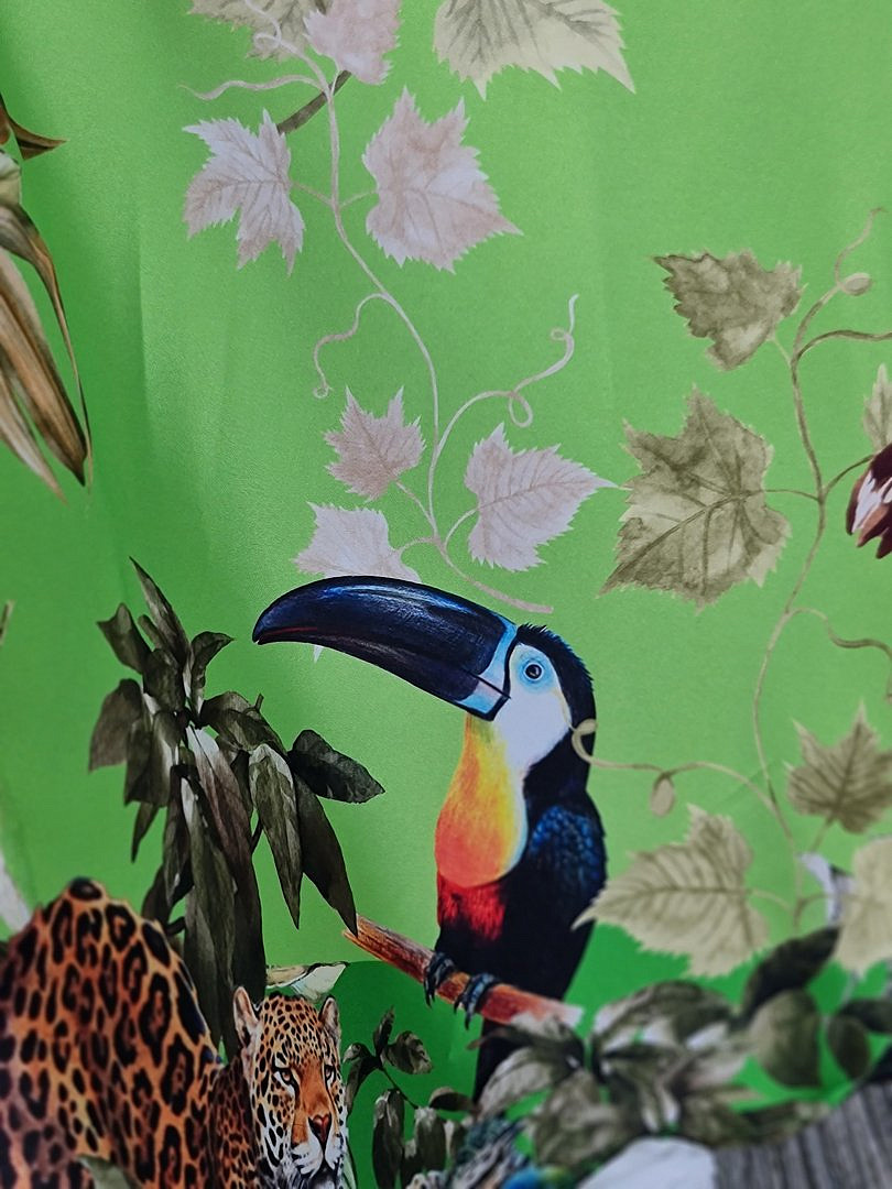 Платье J-Clair А-ситуэта с принтом "Тропики" лайм , фотография №7