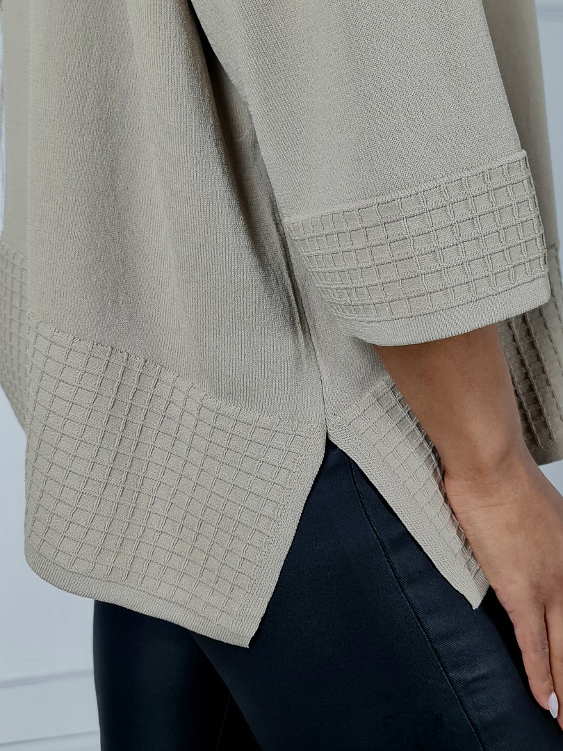 Джемпер BEAUTY WOMEN с декором молния бежевый, фотография №5