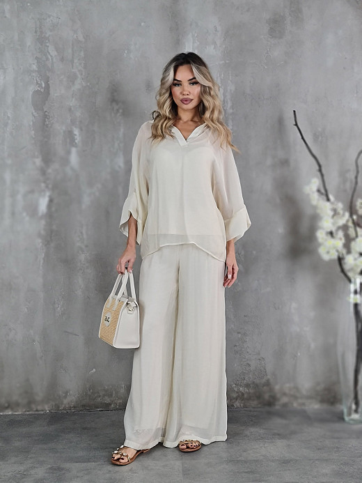 Костюм CLOTHÉ блузка и брюки молочный