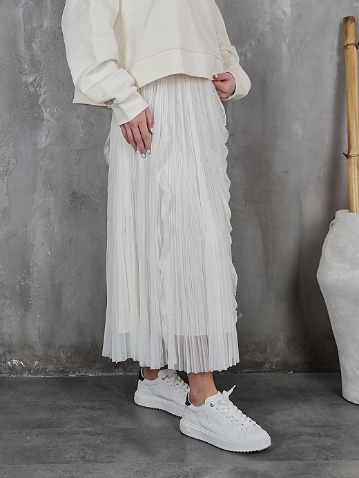 Юбка Mitica&Co. пышная с воланами молочная