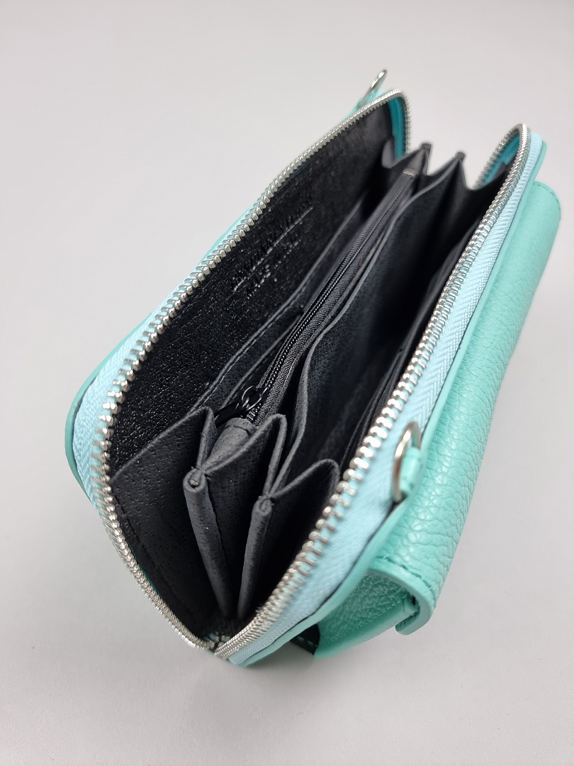 Сумка-клатч My Little Italy с горизонтальным карманом бирюзовая, фотография №3