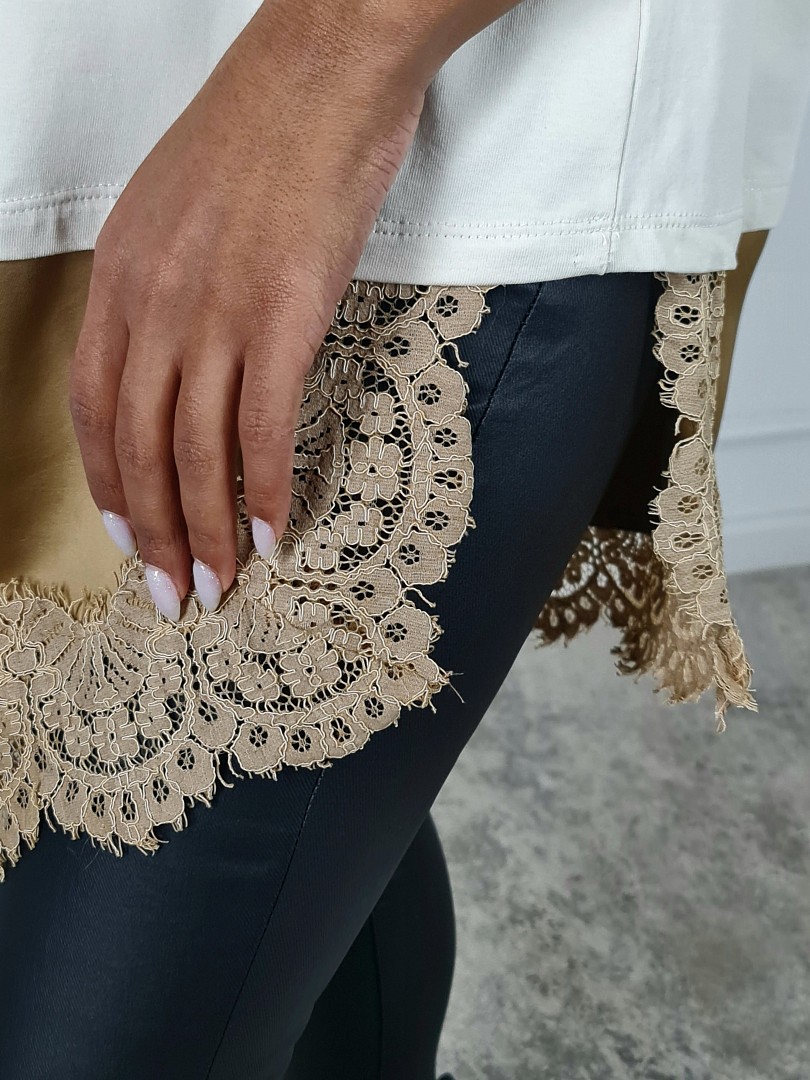 Туника MIHO'S с карамельной подкладкой кремовая, фотография №5