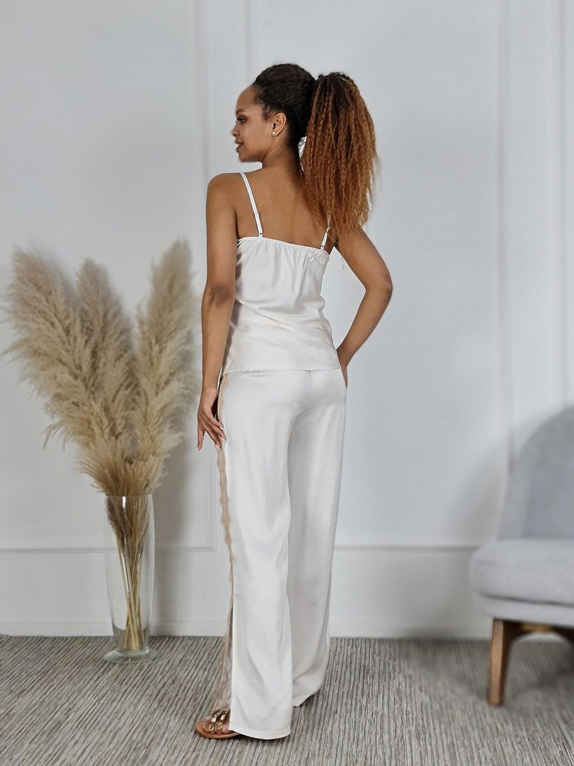 Костюм Saiph топ и брюки с кружевом кремовый, фотография №4