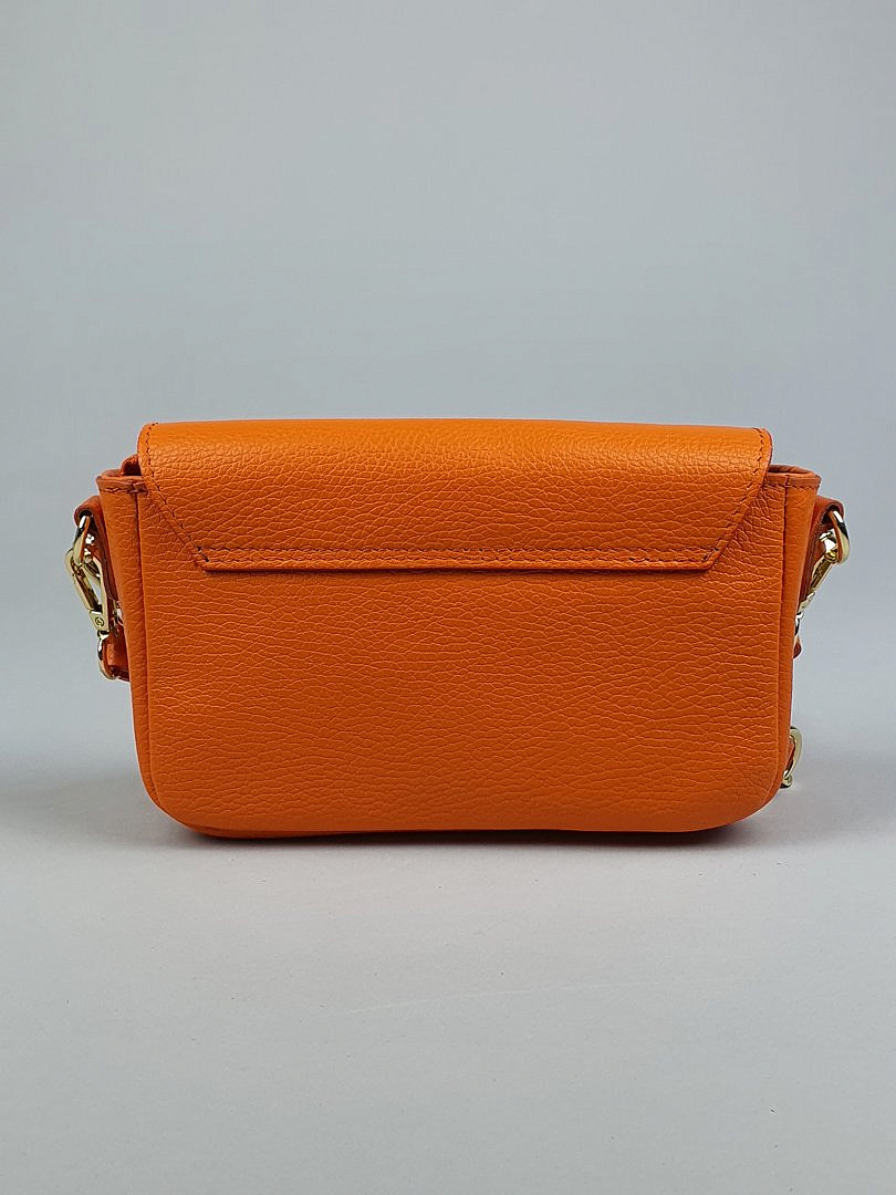 Сумка Joleen на золотой цепочке оранжевая, фотография №4