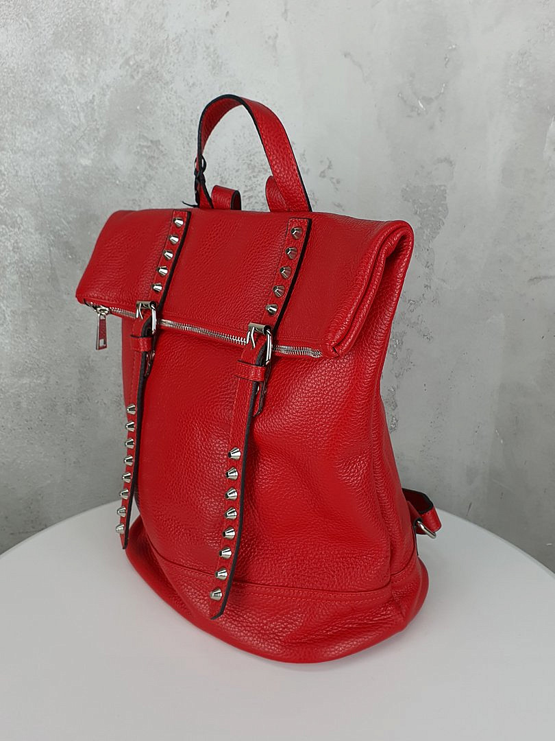 Рюкзак My Little Italy с заклёпками красный, фотография №2