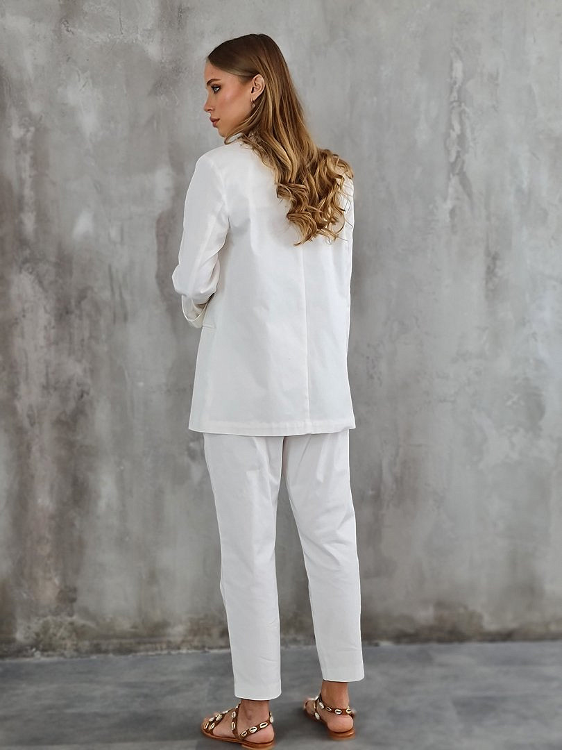 Костюм Dixie классический пиджак и брюки белый, фотография №6