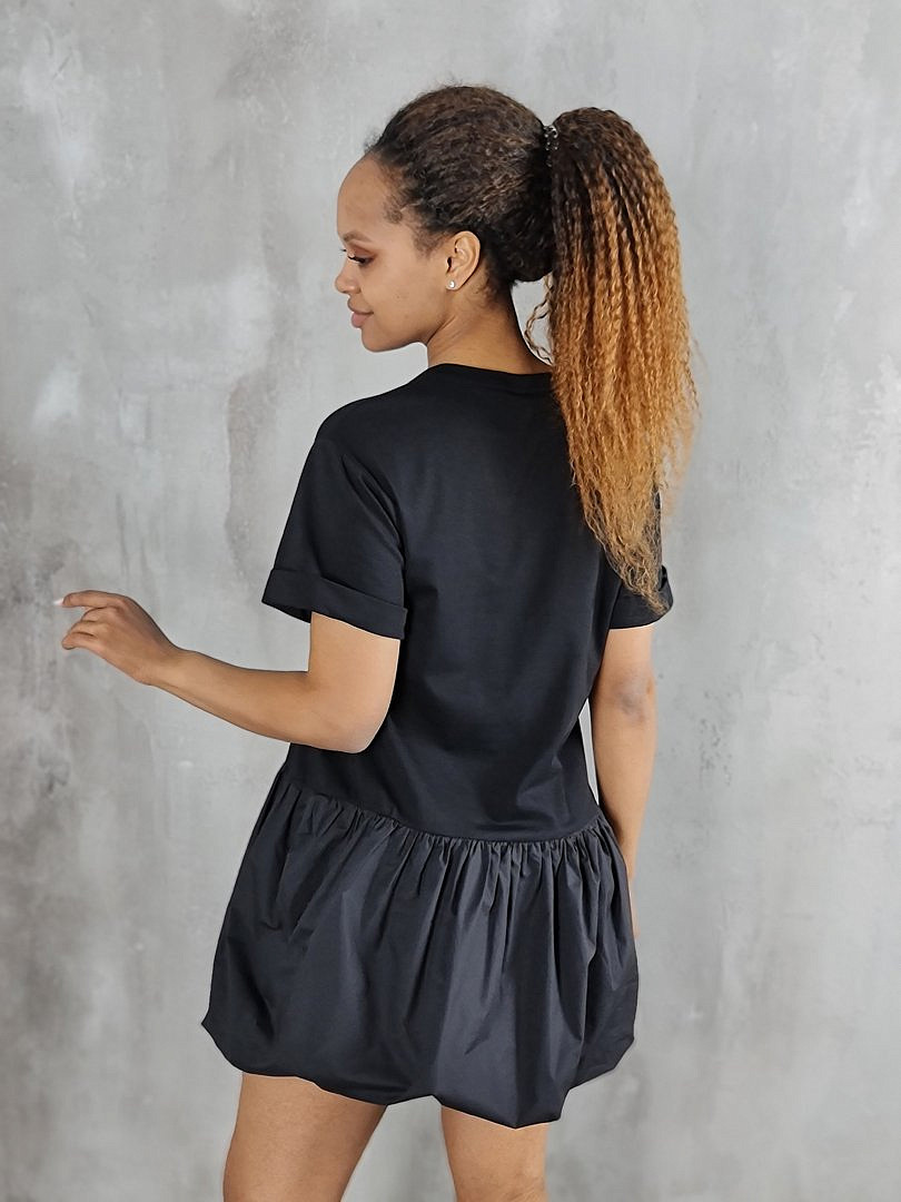 Платье Imperial с хлопковой юбкой чёрное, фотография №3