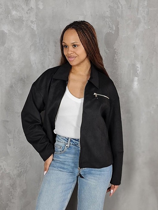 Бомбер CLOTHÉ замшевый черный