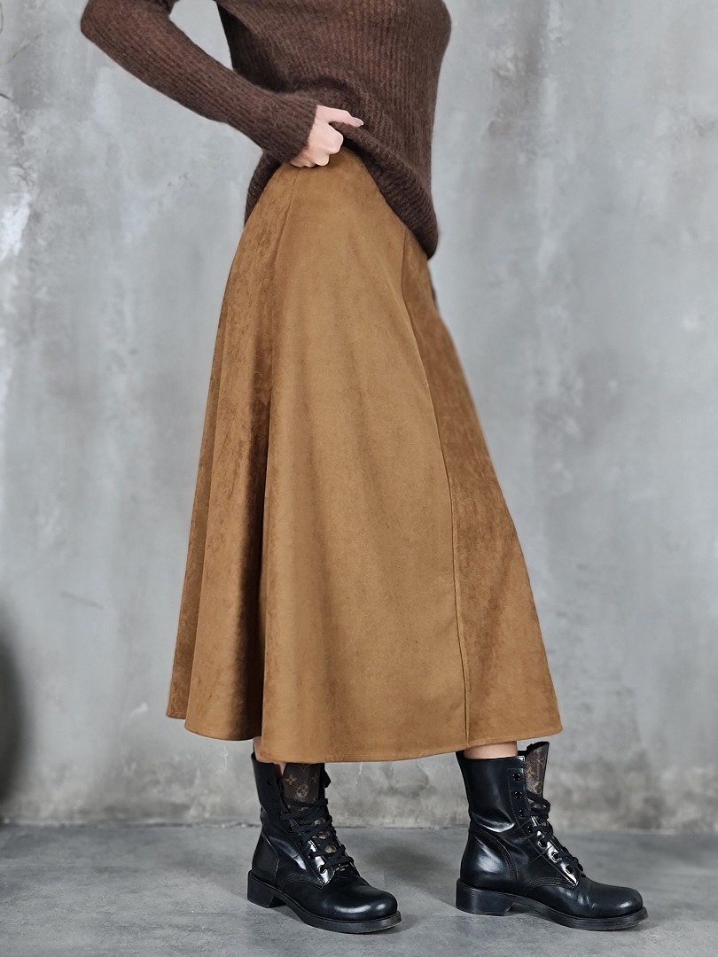 Юбка MIHO'S эко замша миди карамель, фотография №2