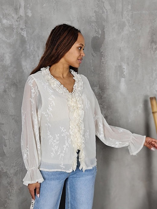 Блузка Mitica&Co. с воланами бежевая