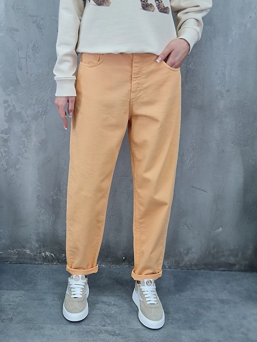 Джинсы Almanegra с подворотами оранжевые