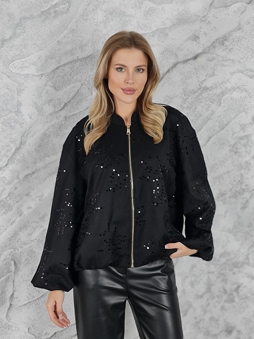 Бомбер CLOTHÉ пайетки черный