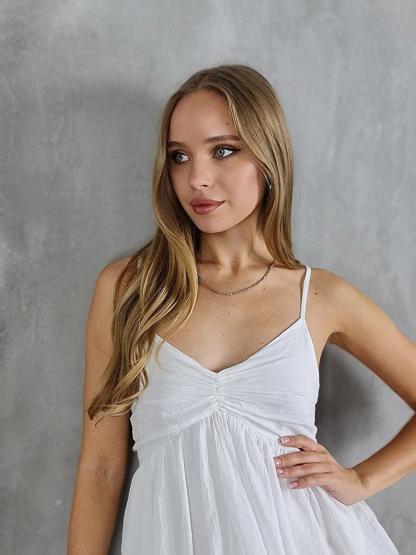 Платье Vicolo с ажурной вставкой на подоле молочное (белое), фотография №4