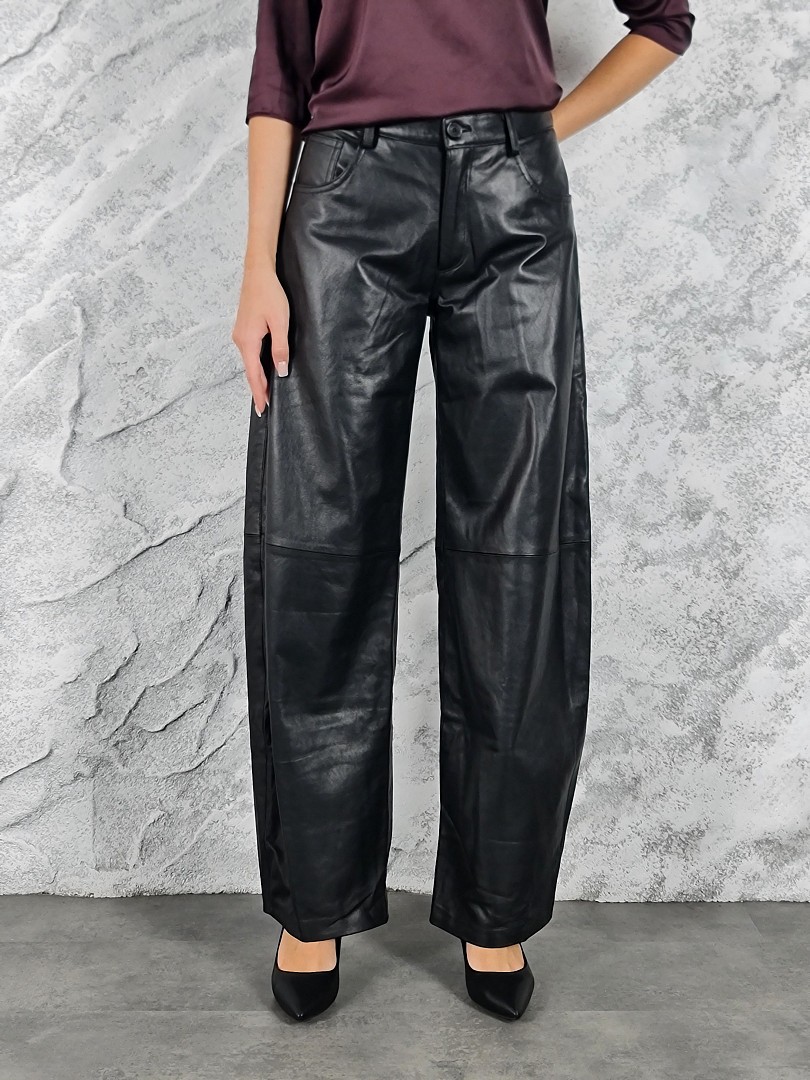 Брюки vicolo натуральная кожа черные, фотография №1