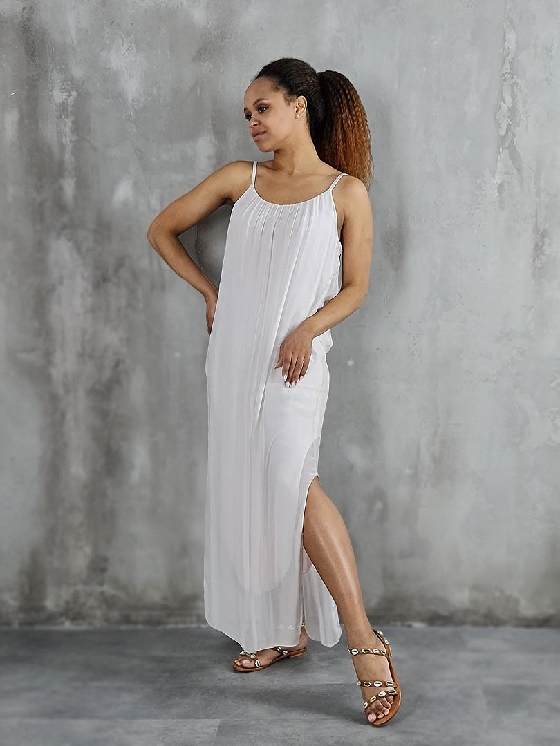 Комплект Segreto шёлковый платье и накидка пудровый, фотография №4