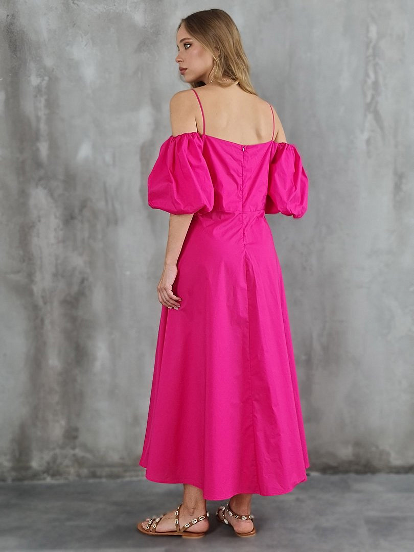Платье CLOTHÉ с объёмными рукавами фуксия, фотография №2