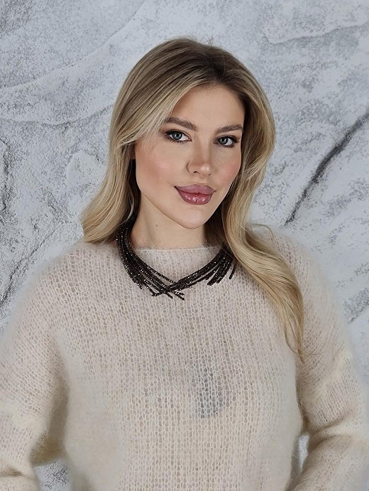 Ожерелье бисер шоколад