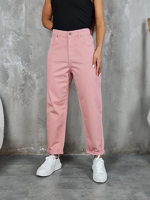 Джинсы Almanegra с подворотами пудра