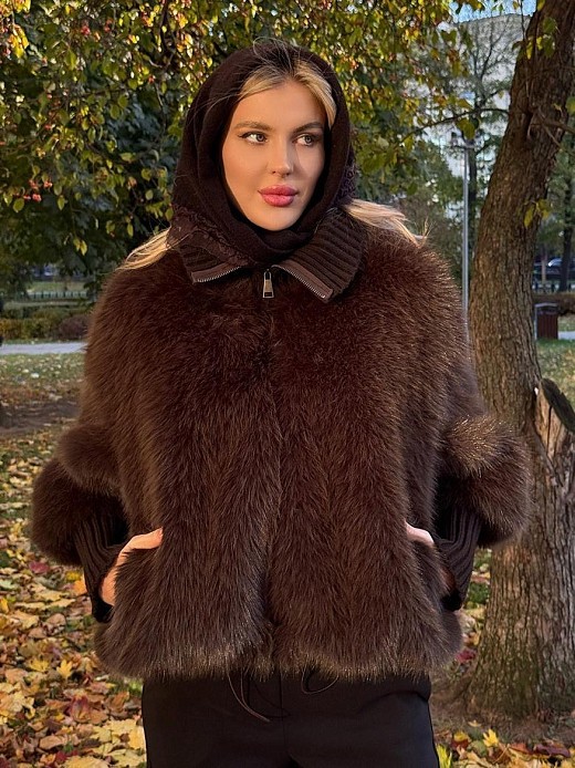 Бомбер Souvenir экомех шоколад