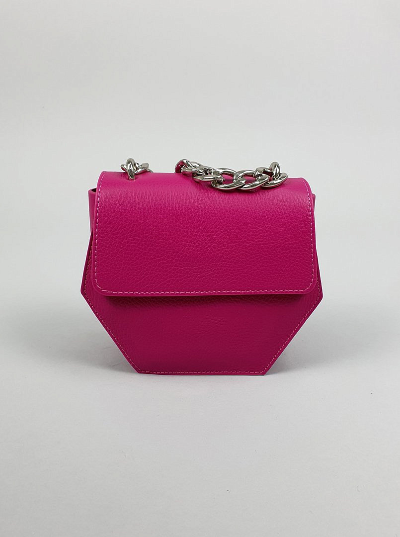 Сумка My Little Italy "шестиугольник" с цепью фуксия, фотография №1