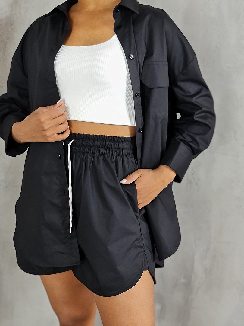Костюм Vicolo рубашка и шорты чёрный, фотография №2