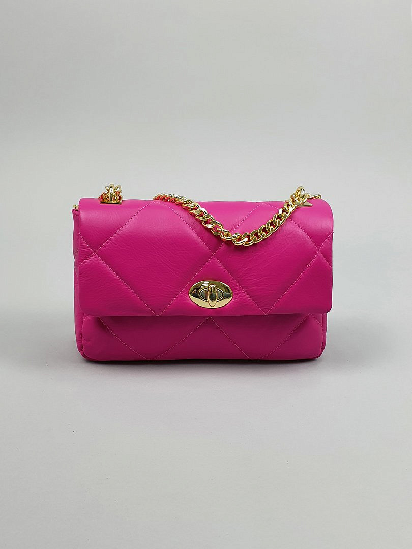Сумка My Little Italy стёганая с ремешком-цепью фуксия , фотография №1